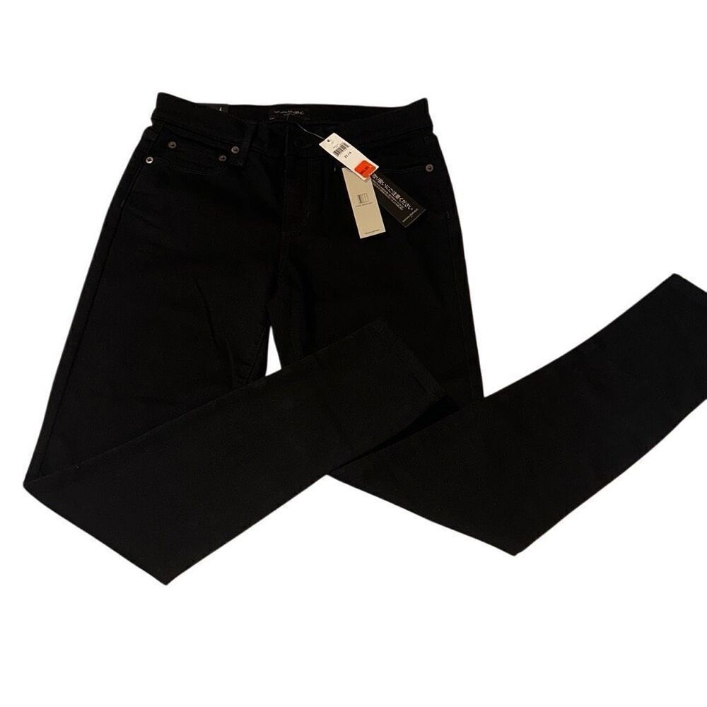 "New" Banana Republic Black Zip Fly Mid Rise Skinny Fit Jeans Ladies Size 27/4